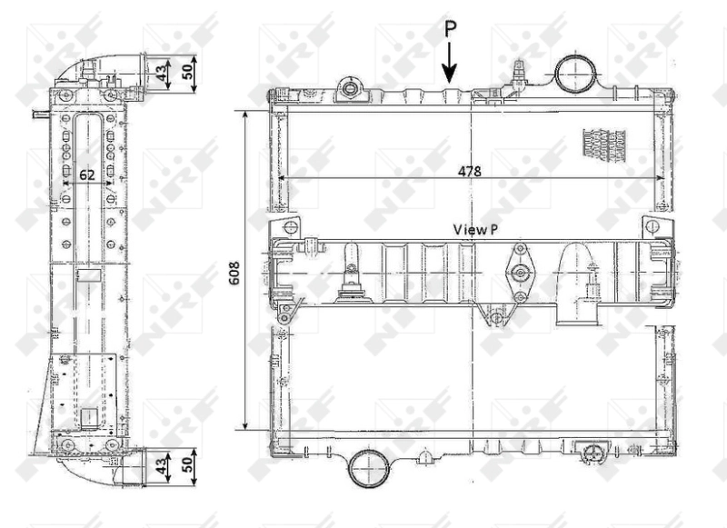 Radiator, pendingin mesin 503340
