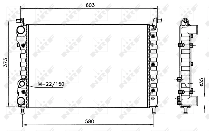 Radiator, engine cooling 58221