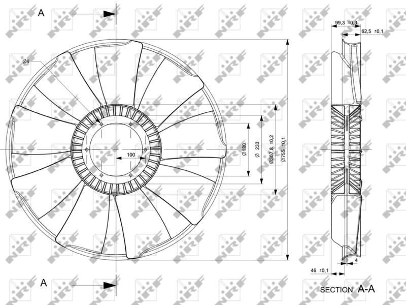 NRF 49829 Fan Wheel, engine cooling