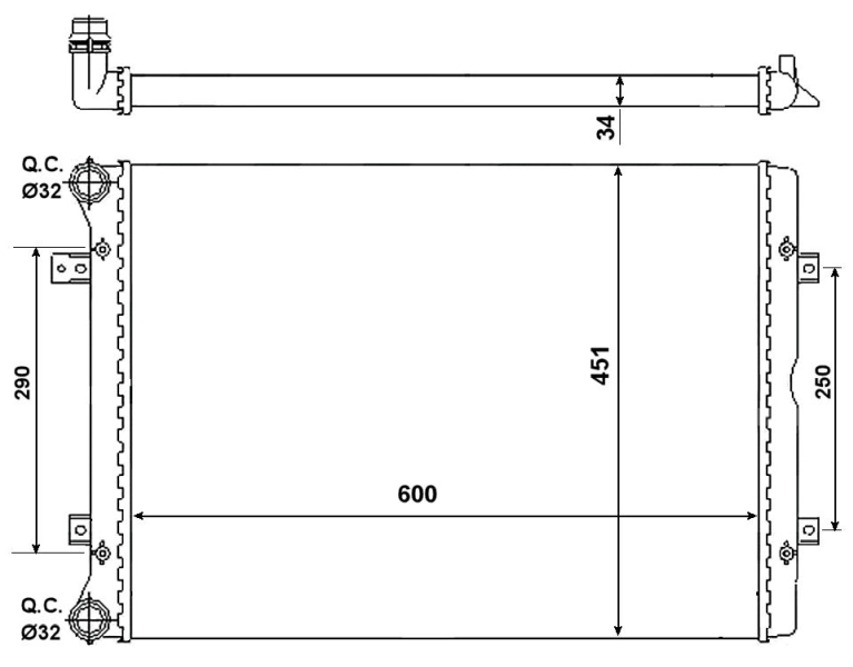 Radiator, engine cooling 53022