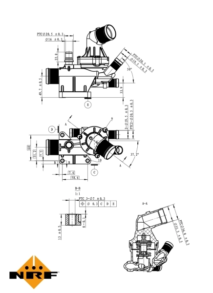 Thermostat, coolant 725019