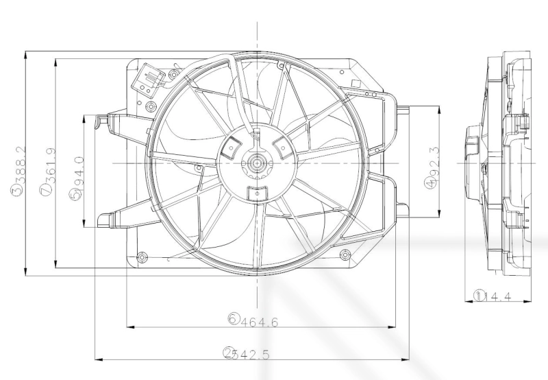 Fan, engine cooling 47021