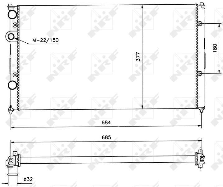 Radiator, engine cooling 58093