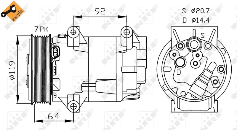 الضاغط، نظام مكيف الهواء EASY FIT 32424