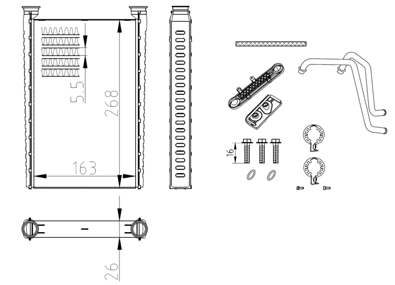 NRF 54417 Heat Exchanger, interior heating