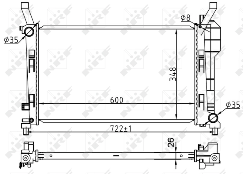 Radiator, engine cooling EASY FIT 53106