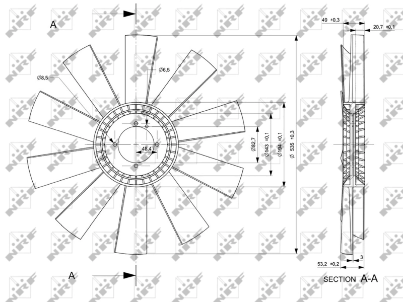 NRF 49828 Fan Wheel, engine cooling