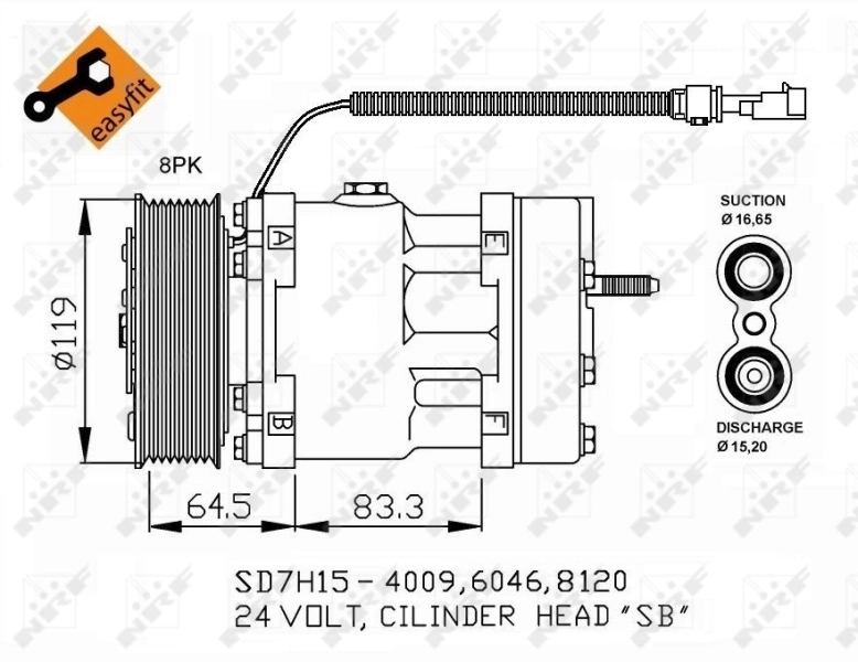 Compressor, air conditioning EASY FIT 32750