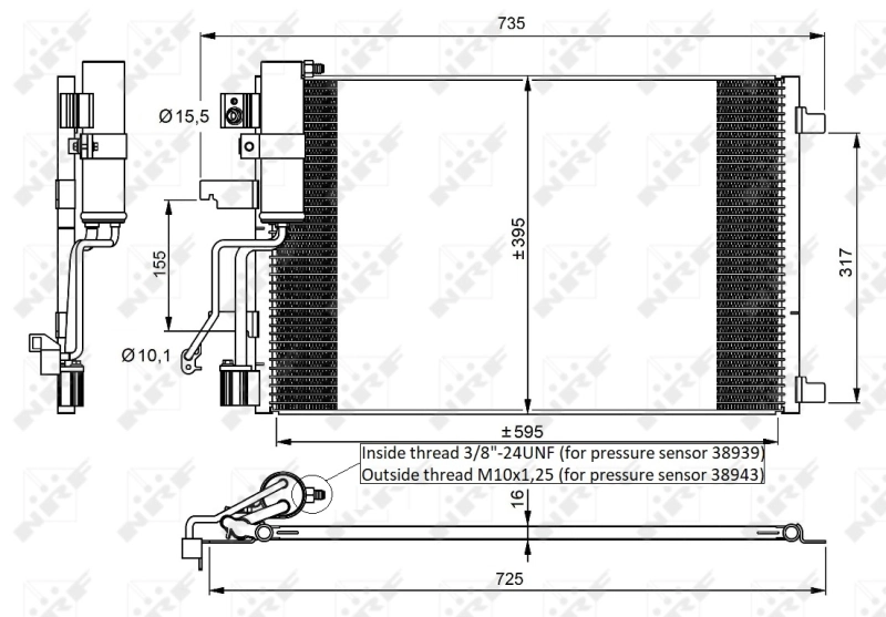 NRF 35975 Condenser, air conditioning