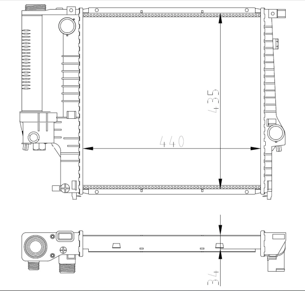 Radiator, engine cooling Economy Class 53849A