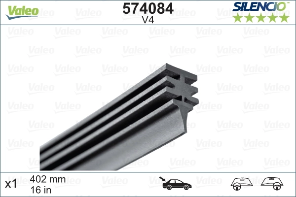 Wiper Blade Rubber SILENCIO CONVENTIONAL SINGLE 574084