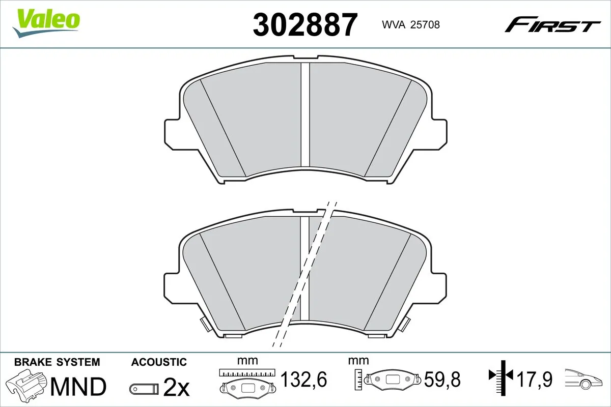 Brake Pad Set, disc brake FIRST 302887