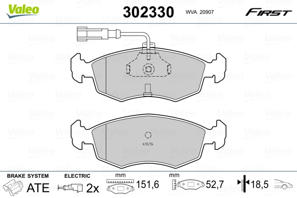 Brake Pad Set, disc brake FIRST 302330