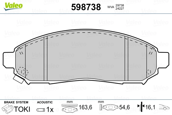 Brake Pad Set, disc brake 598738