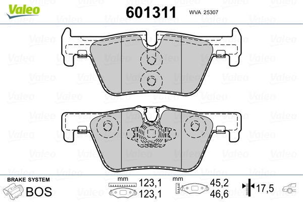 Brake Pad Set, disc brake 601311