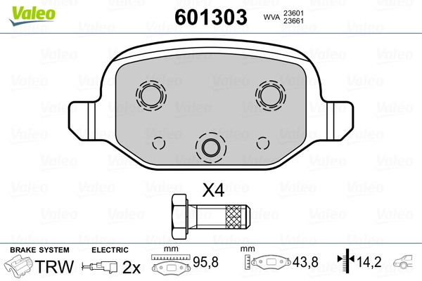 VALEO 601303 Brake Pad Set, disc brake