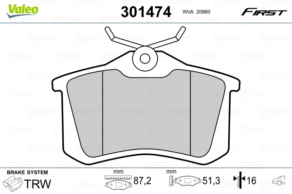 Brake Pad Set, disc brake FIRST 301474