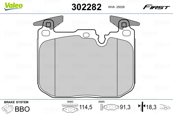 Brake Pad Set, disc brake FIRST 302282