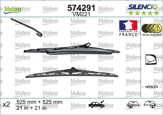 Wiper Blade SILENCIO CONVENTIONAL SET 574291