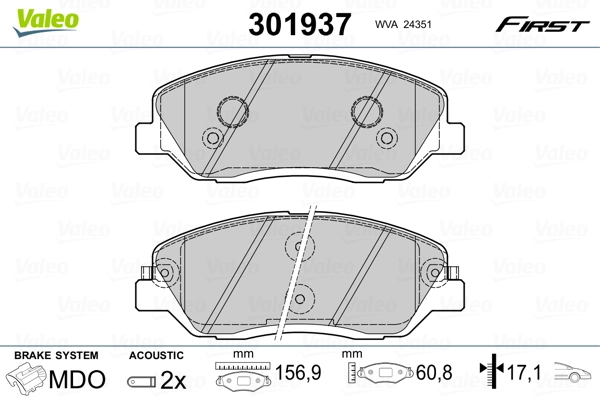 Brake Pad Set, disc brake FIRST 301937