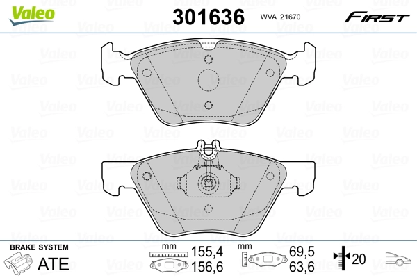 Brake Pad Set, disc brake FIRST 301636