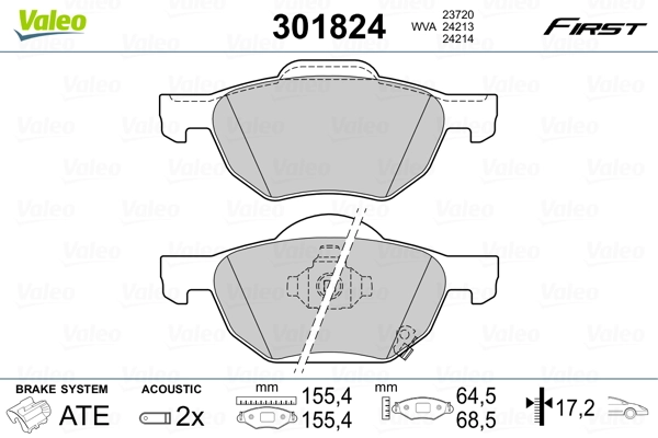 Brake Pad Set, disc brake FIRST 301824