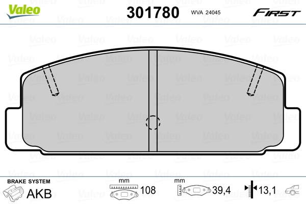 Brake Pad Set, disc brake FIRST 301780