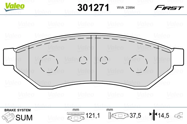 VALEO 301271 Brake Pad Set, disc brake