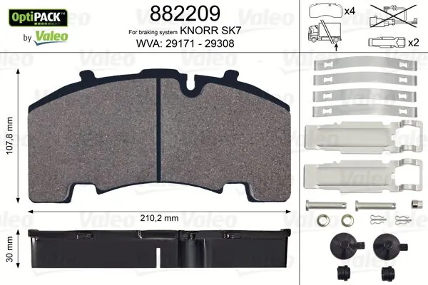 VALEO 882209 Brake Pad Set, disc brake