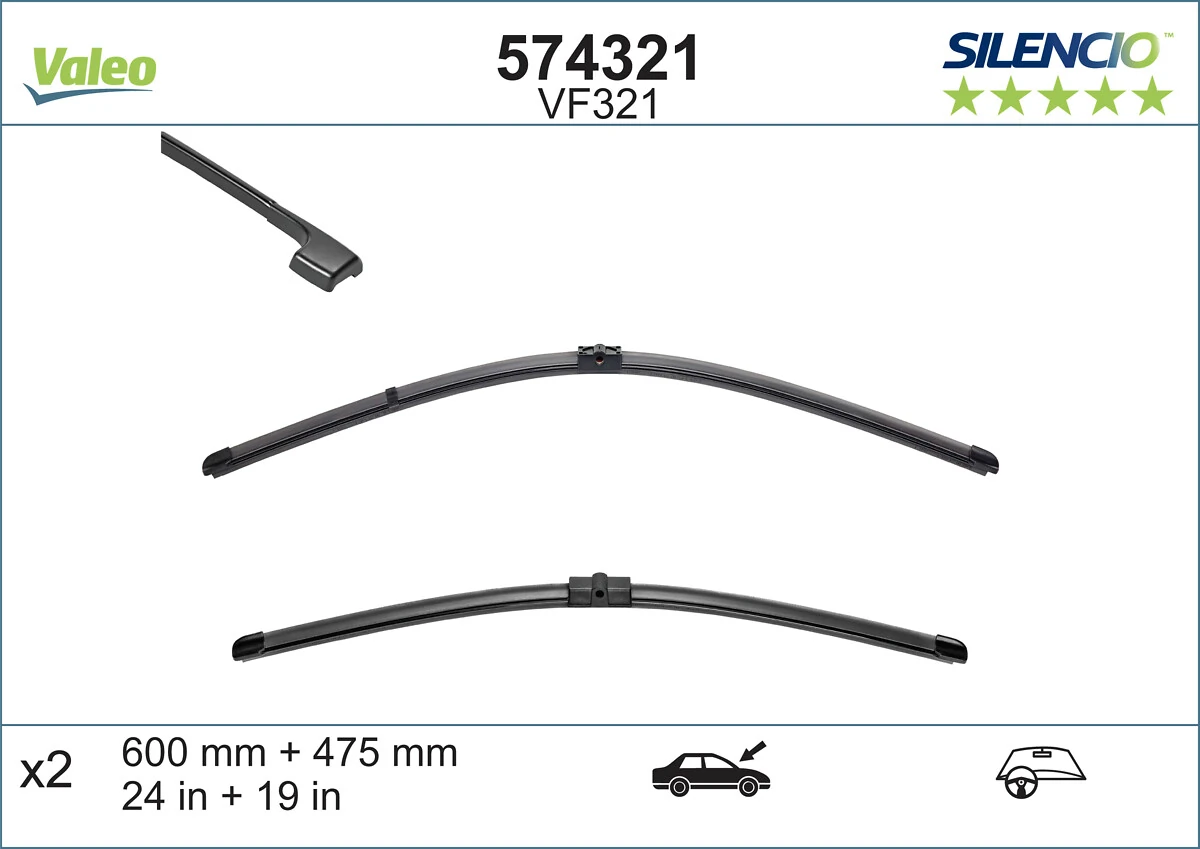 Wiper Blade SILENCIO FLAT BLADE SET 574321