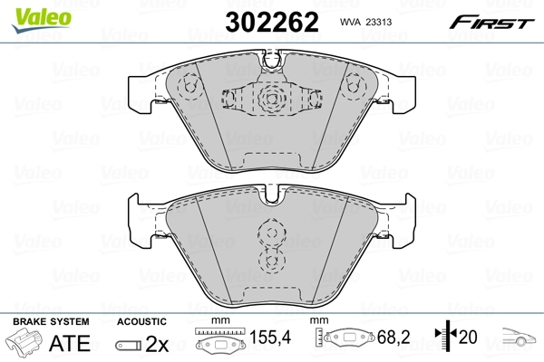 Brake Pad Set, disc brake FIRST 302262