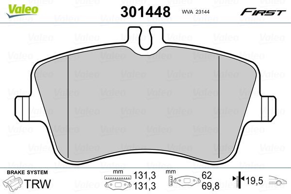 Brake Pad Set, disc brake FIRST 301448