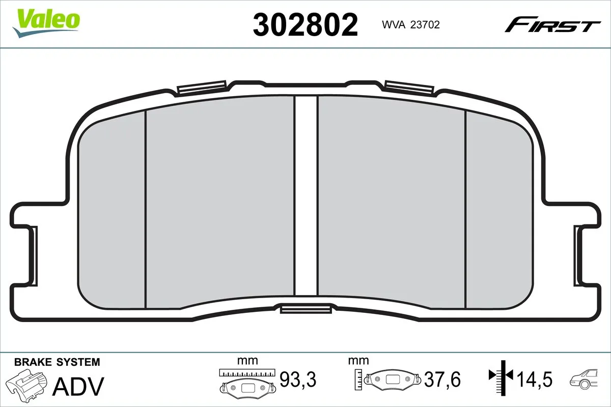 Brake Pad Set, disc brake FIRST 302802