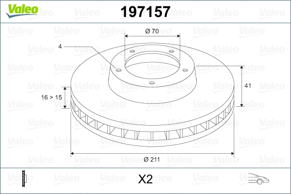 VALEO 197157 Brake Disc