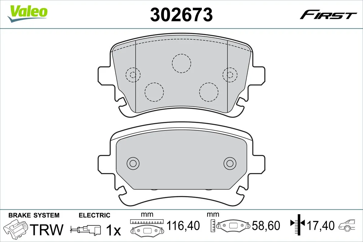 Brake Pad Set, disc brake FIRST 302673