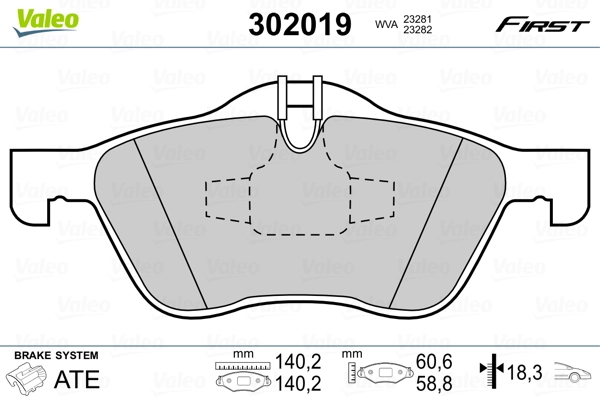 Brake Pad Set, disc brake FIRST 302019