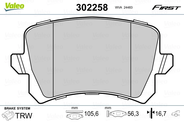 Brake Pad Set, disc brake FIRST 302258