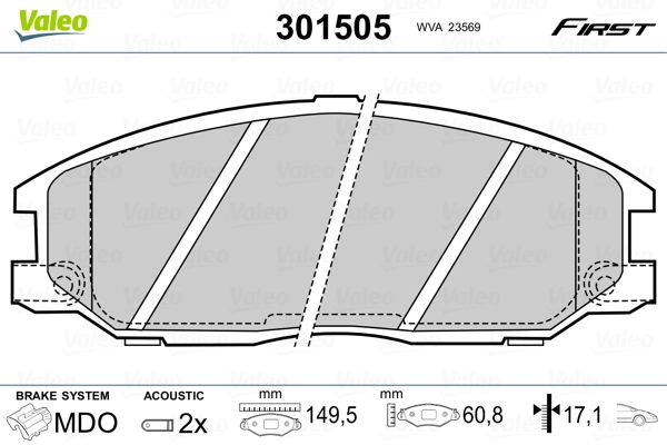 Brake Pad Set, disc brake FIRST 301505