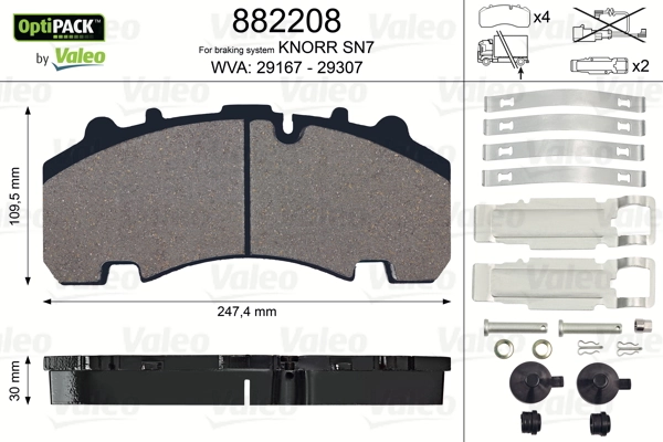 VALEO 882208 Brake Pad Set, disc brake