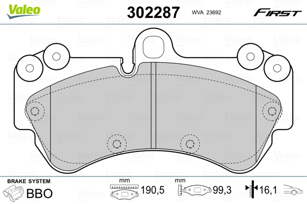 Brake Pad Set, disc brake FIRST 302287