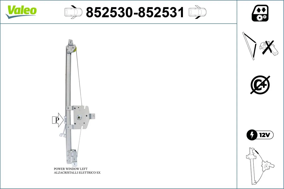 VALEO 852530 Window Regulator