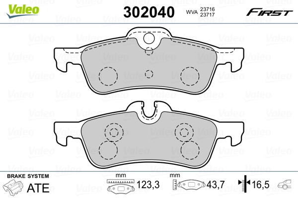 Brake Pad Set, disc brake FIRST 302040