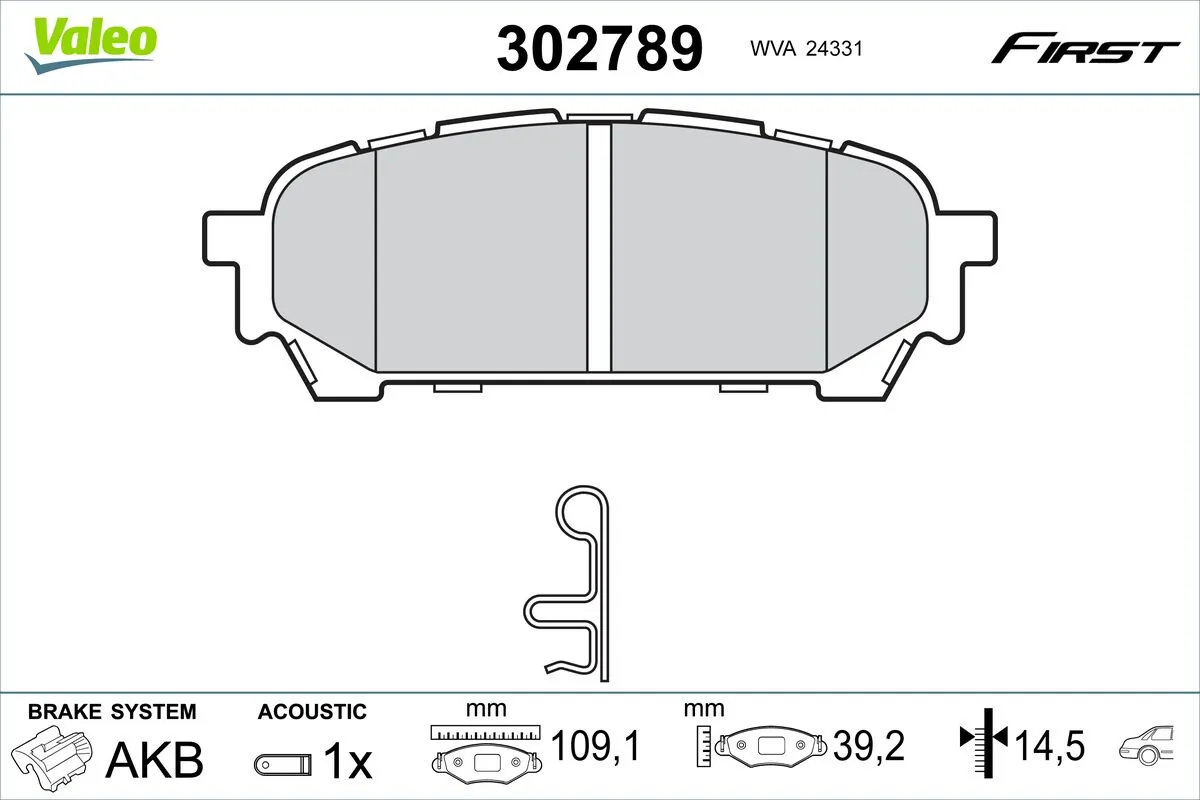 Brake Pad Set, disc brake FIRST 302789