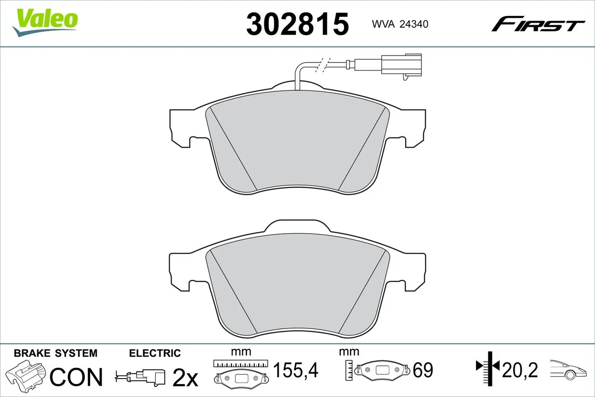 Brake Pad Set, disc brake FIRST 302815