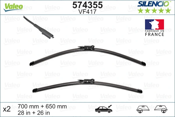 Wiper Blade SILENCIO FLAT BLADE SET 574355