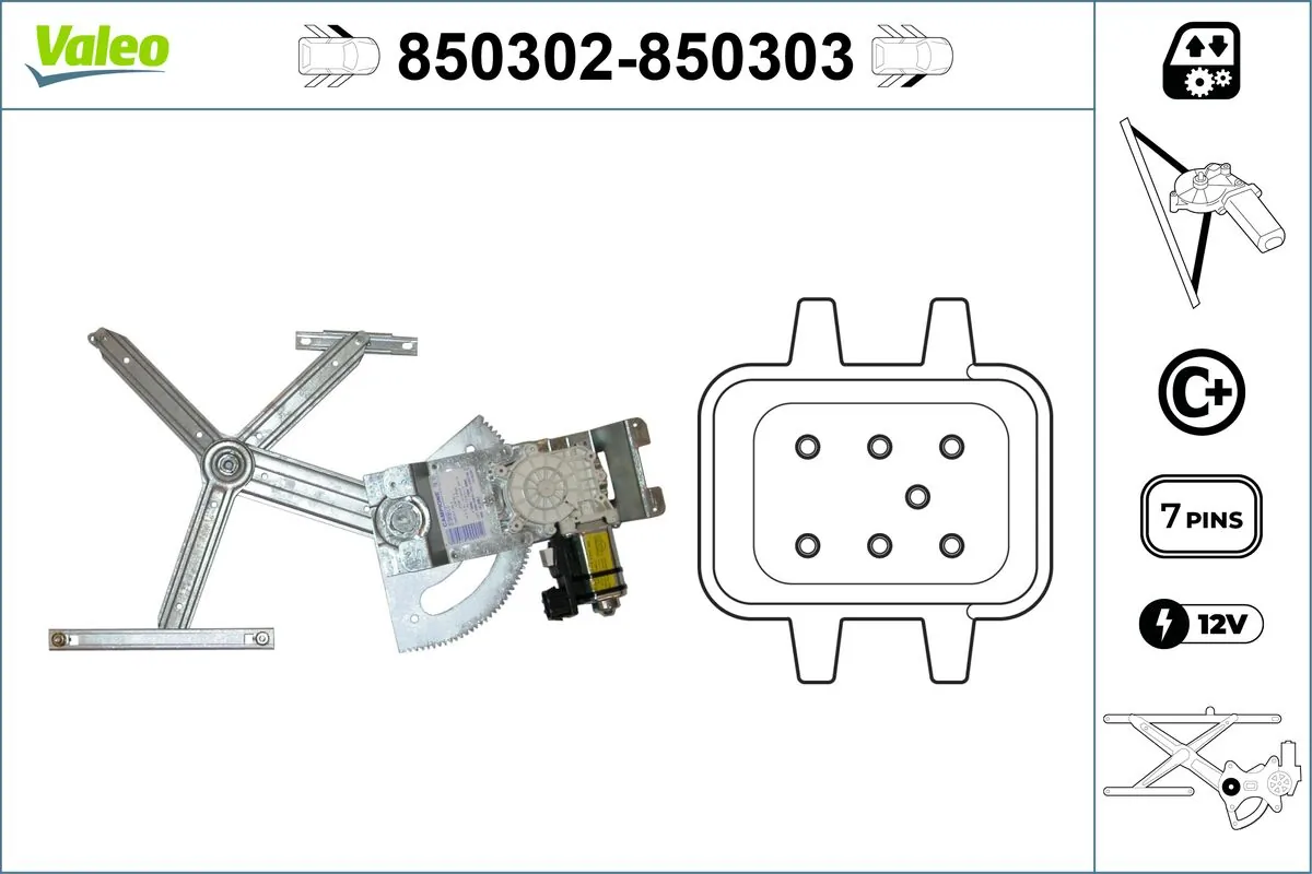 VALEO 850302 Window Regulator