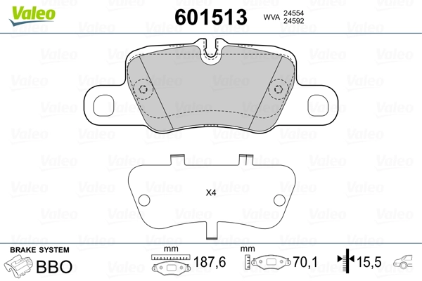 VALEO 601513 Brake Pad Set, disc brake