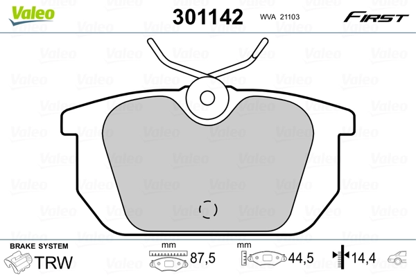 Brake Pad Set, disc brake FIRST 301142