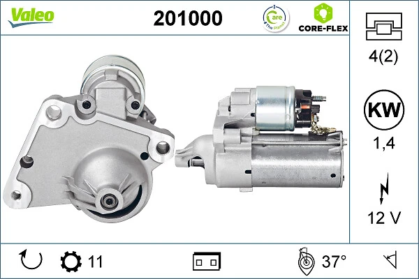 Starter VALEO CORE-FLEX 201000