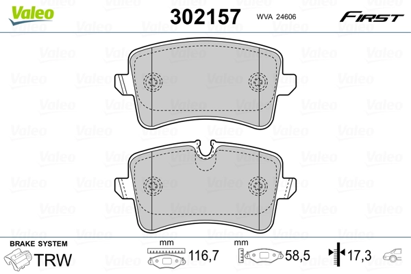 Brake Pad Set, disc brake FIRST 302157